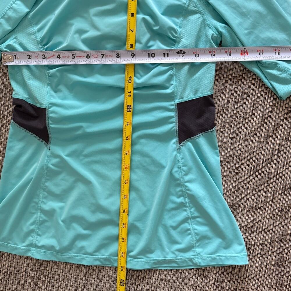 LULULEMON Run Sun Blocker Ruched Pullover Long Sleeve Top Tee Turquoise Navy 8 - Picture 6 of 6